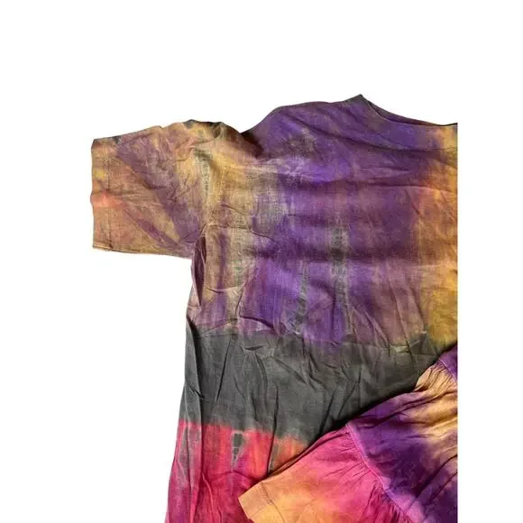 Vintage 80s Boom Women's Skirt & T-Shirt Set Tie Dye Purple One Size LARGE - Picture 3 of 4